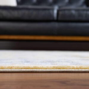 Unique Loom Baracoa Collection Area Rug - Prado (8' 4" x 10' Rectangle, Yellow/ Ivory)