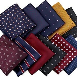 driew 11 Pcs Men Suit Pocket Square Handkerchiefs with Assorted Pattern