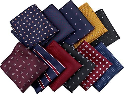 driew 11 Pcs Men Suit Pocket Square Handkerchiefs with Assorted Pattern