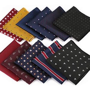 driew 11 Pcs Men Suit Pocket Square Handkerchiefs with Assorted Pattern