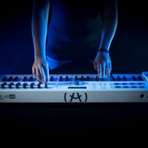 Arturia KeyLab Essential 49 - 49 Key USB MIDI Keyboard Controller with Velocity Sensitive Synth Action Keys, 8 Drum Pads, 9 Faders, 9 Knobs and Analog Lab V Software Included