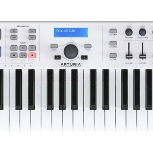 Arturia KeyLab Essential 49 - 49 Key USB MIDI Keyboard Controller with Velocity Sensitive Synth Action Keys, 8 Drum Pads, 9 Faders, 9 Knobs and Analog Lab V Software Included