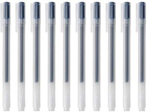 muji gel ink ballpoint pens 0.38mm blue-black 10pcs