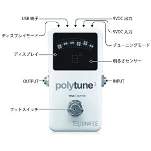 TC Electronic POLYTUNE 3 Ultra-Compact Polyphonic Tuner with Multiple Tuning Modes and Built-In BONAFIDE BUFFER