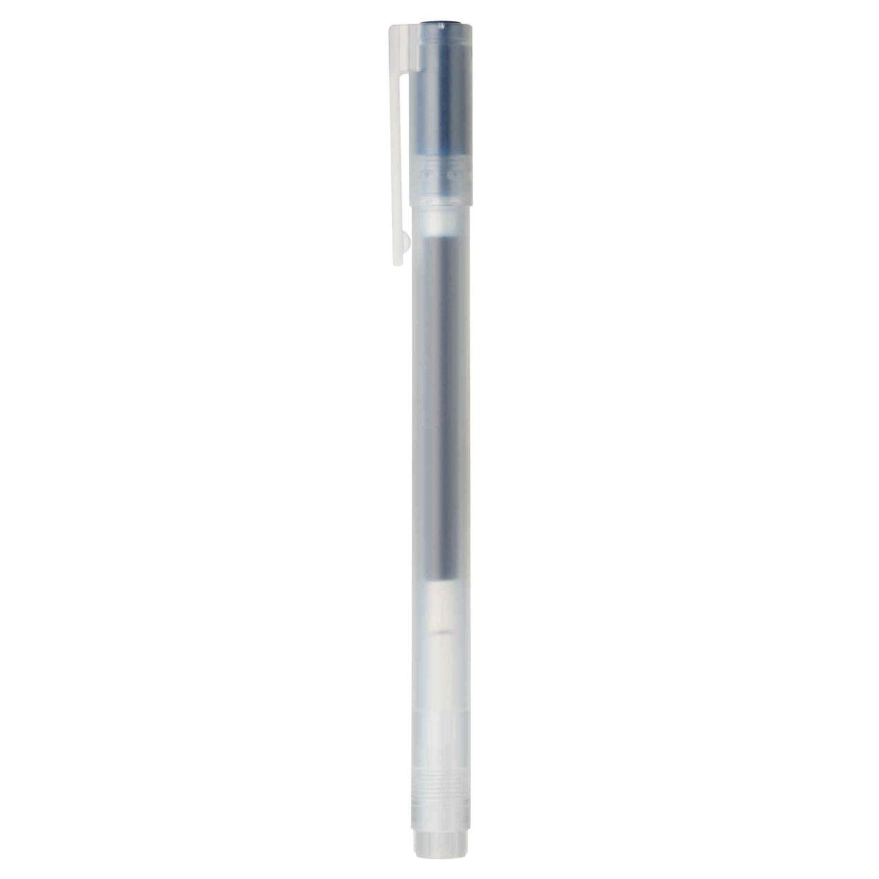 MUJI - 0.5mm Blue Black Smooth Gel Ink Ballpoint Cap Pen (10 pieces)