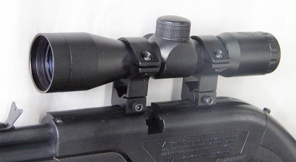 M1Surplus Optics Kit with Compact 4x30 Air Rifle Scope with Fixed Power Magnification + Aluminum Dovetail Ring Mounts - This Item Fits Crosman 760 Powermaster Pumpmaster Repeatair 1077 Air Rifles