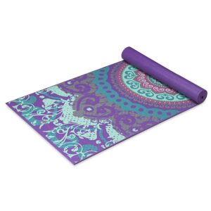 gaiam yoga mat classic print non slip exercise & fitness mat for all types of yoga, pilates & floor workouts, moroccan garden, 4mm