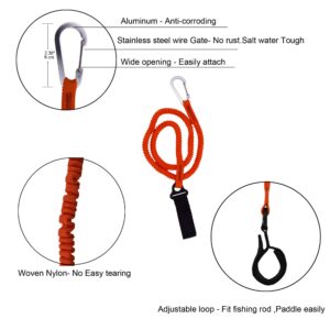 YYST Orange Paddle Leash Paddle Holder Tool Lanyard - No Paddle (Orange X 4 Pack)