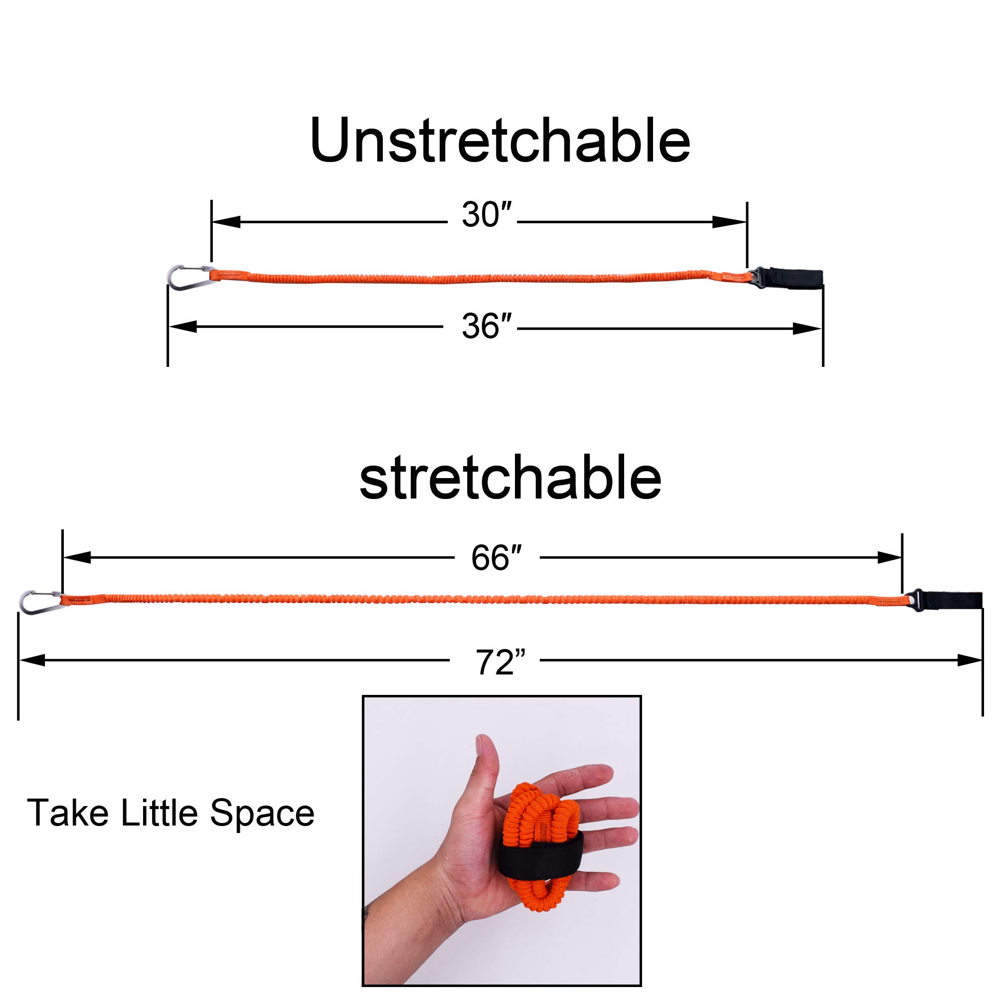 YYST Orange Paddle Leash Paddle Holder Tool Lanyard - No Paddle (Orange X 4 Pack)