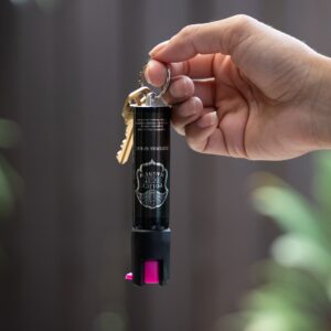 POLICE MAGNUM Pepper Spray Self Defense Security- Made in The USA - 3/4 Ounce Twist Lock (2 Pack .75 Hot Pink Keyrings)