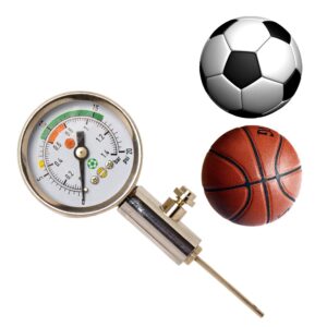 Haploon Accurate Ball Pressure Gauge Heavy Duty Metal Made,Test and Adjust The Pressure for Football Soccer Rugby Basketball Volleyball and Other Balls