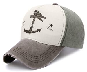 glamorstar pirate ship anchor baseball hat printing adjustable hip-hop cap brown atrovirens