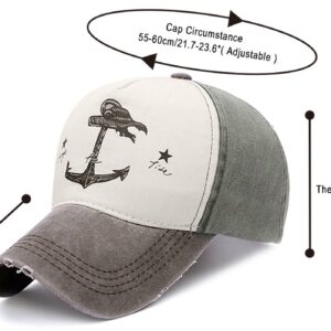 Glamorstar Pirate Ship Anchor Baseball Hat Printing Adjustable Hip-Hop Cap Brown Atrovirens