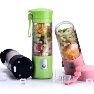 Portable Blender,Mini Personal Size Blenders for Smoothies and Shakes,USB Rechargeable Travel Juicer Cup Electric Fruit Juice Mixer with 6 Updated Blades for Travel, Sports, Kitchen,13.5Oz (Green)