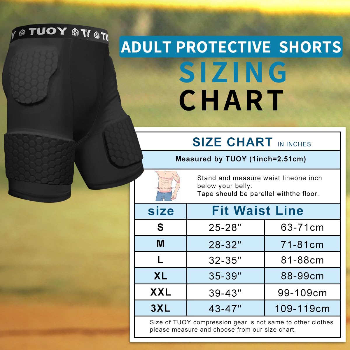 Men's Padded Football Girdle Compression 5-Pads Integrated Football Pads with Hip Tail Thigh Protector for Football Baseball