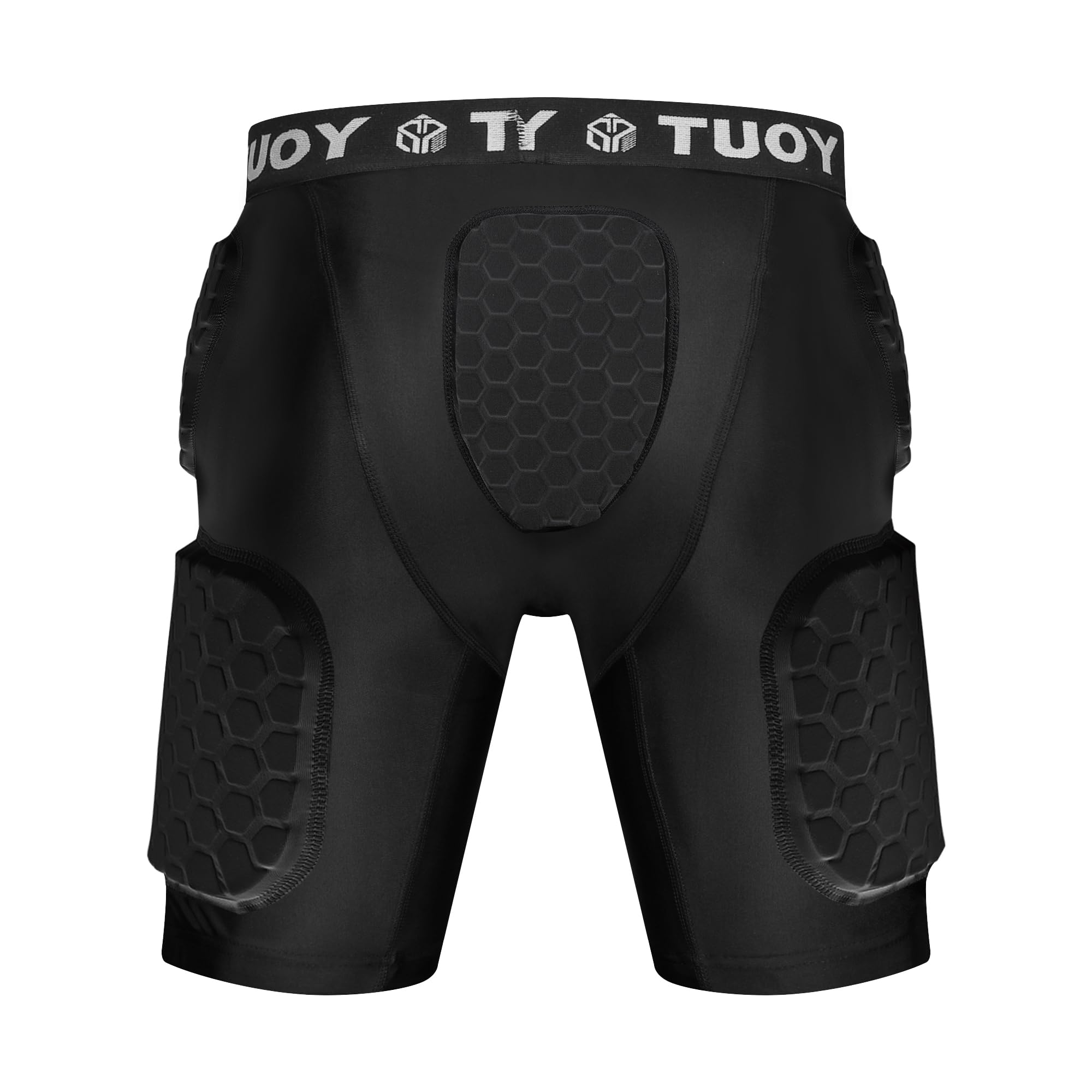 Men's Padded Football Girdle Compression 5-Pads Integrated Football Pads with Hip Tail Thigh Protector for Football Baseball