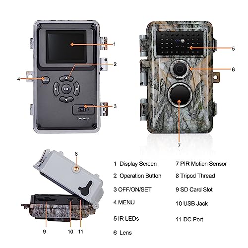 BLAZEVIDEO 4-Pack Game & Deer Trail Cameras 32MP 2304x1296P H.264 Video for Hunting Wildlife and Home Security No Glow Night Vision Time Lapse Motion Activated Waterproof & Password Protected