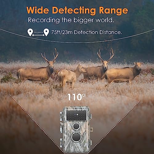 BLAZEVIDEO 4-Pack Game & Deer Trail Cameras 32MP 2304x1296P H.264 Video for Hunting Wildlife and Home Security No Glow Night Vision Time Lapse Motion Activated Waterproof & Password Protected