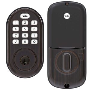 yale assure lock - keypad door lock in bronze, keypad with key