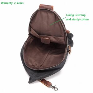 AOTIAN Unisex Sling Backpack Waxed Canvas Crossbody Bag Daypack 10 Liters, Height 14.5 Inches