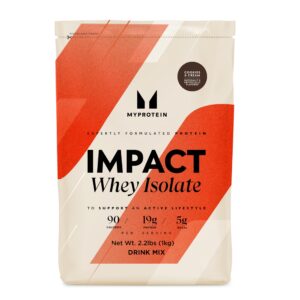 Myprotein Impact Whey Protein Isolate, 2.2 Lbs (40 Servings) Cookies & Cream, 19g Protein, 3.5g Glutamine & 4.5g BCAA Per Serving, Protein Shake for Muscle Strength & Recovery