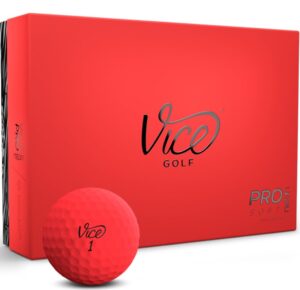 vice pro soft golf balls, red (one dozen)