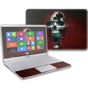 mightyskins skin compatible with samsung notebook 9 13" (2017) wrap cover sticker skins wicked skull