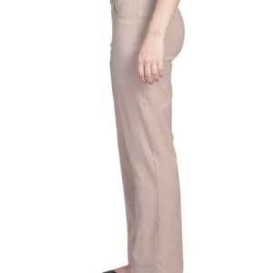 Alfred Dunner Womens Petite Classic Allure Fit Proportioned Pant with Elastic Comfort Waistband, Tan, 8P