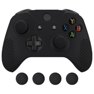 extremerate soft anti-slip silicone controller cover skins thumb grips caps protective case for xbox one x s controller - black