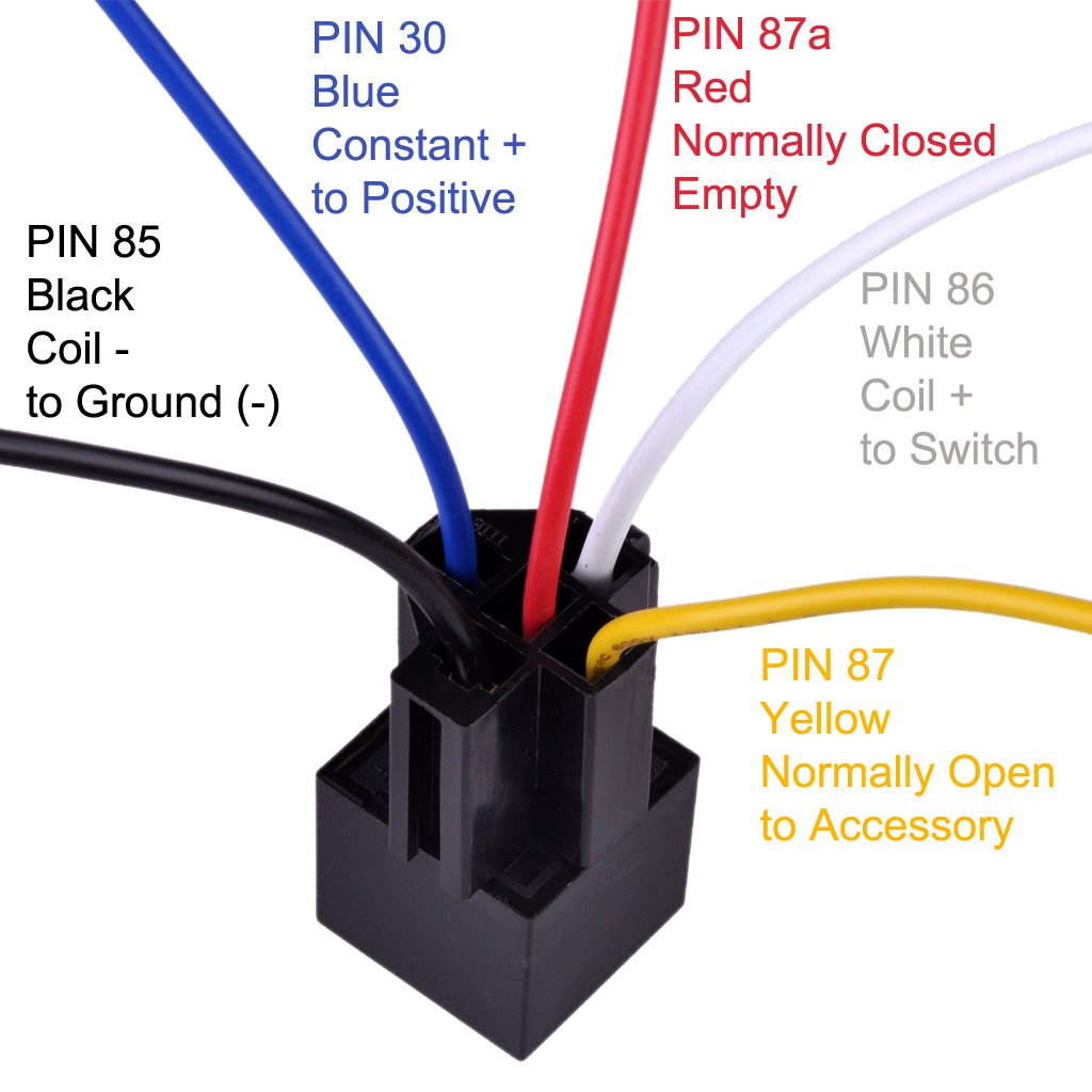 Ulincos Auto Relay U1914 with 14AWG Wire Harness, 12V DC 30/40A SPDT 5-Pin (Pack of 2)