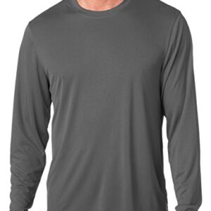 Hanes Adult Cool Dri Long-Sleeve Performance T-Shirt, Graphite, Large