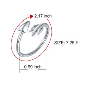 S925 Sterling Silver Classic Love Polished Sideways Arrow Horizontal Ring for Women