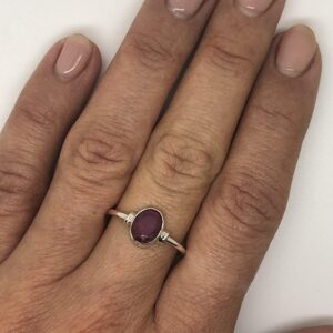 Koral Jewelry Created Ruby Ring 925 Sterling Silver Vintage Tribal Gypsy Boho Look US Size 5 6 7 8 9 (8)