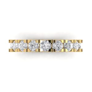 1.44 ct Round Cut Clear Simulated Diamond 14k Yellow Gold Stackable Wedding Engagement Promise anniversary Band Sz 9