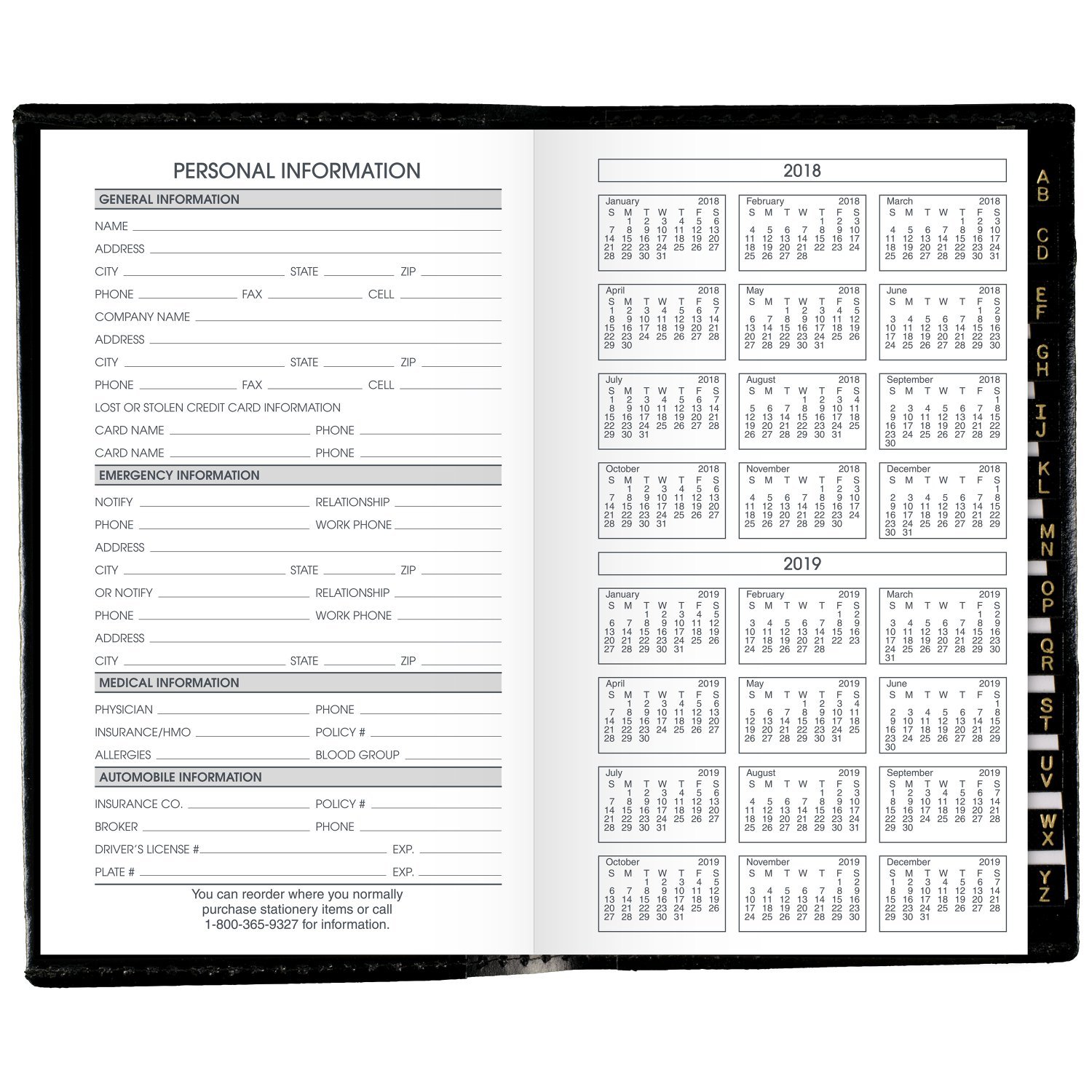 AT-A-GLANCE Monthly Planner, January 2018 - January 2019, 3-1/2" x 6-1/8", Black (7006405)