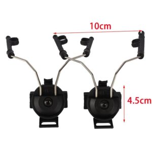 1Pair Headset Helmet Adapter, ARC Rail Adaptor Suspension Headphones Bracket Hunting Earmuffs Support Left & Right Side Attachments Only for comtac2 Series Headphones (Black) Walker Razor Helmet