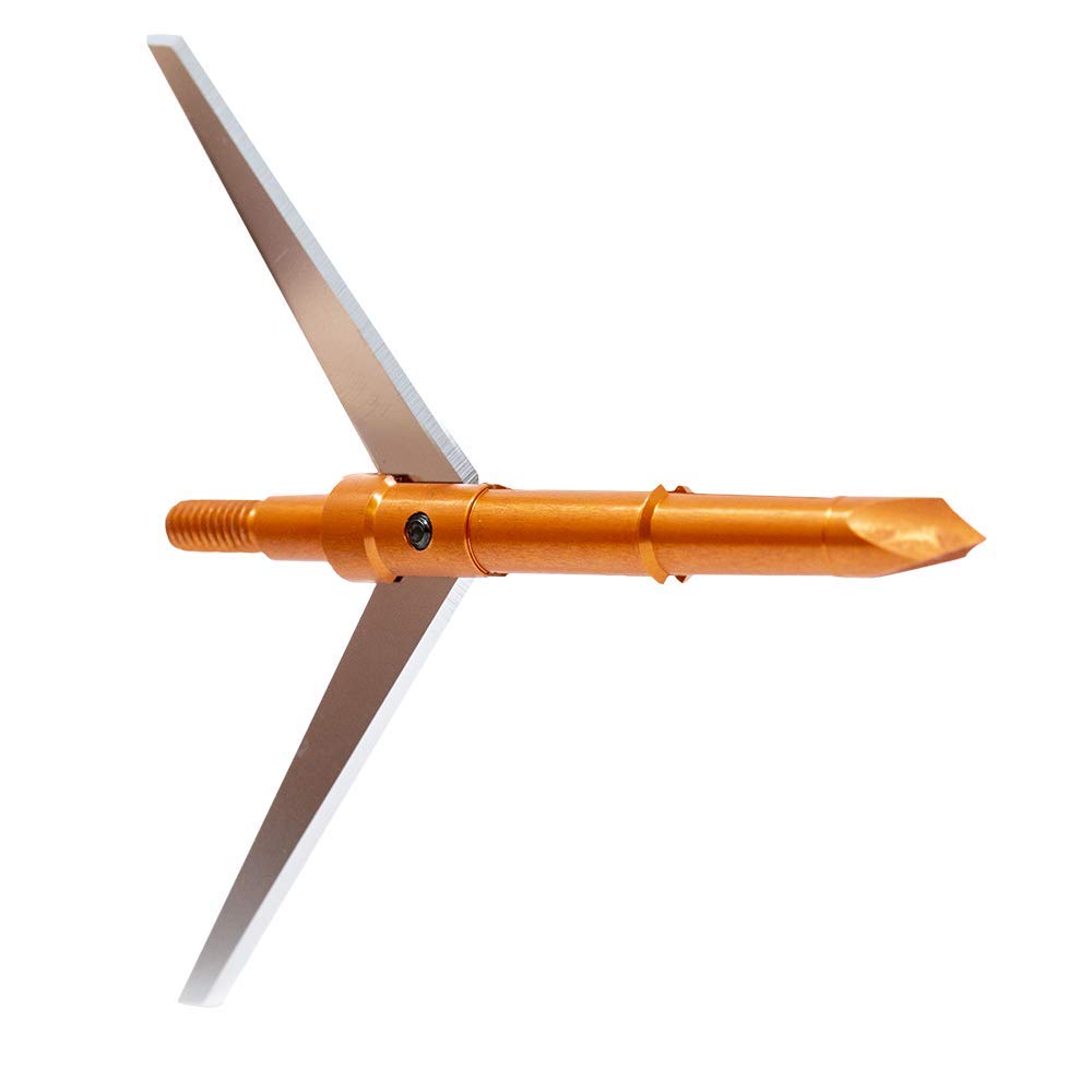 Dead Ringer 100 Grain Broadheads, Pack of 3 Broadheads | Available in Mechanical, Hybrid Fixed/Mechanical, and Expandable Blades, Super Freak Extreme Orange