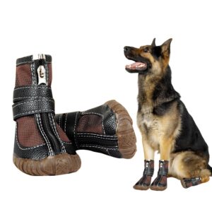 large big dog pu leather sport shoes winter waterproof pet dog puppy boots non-slip pitbull golden retriever rain shoes