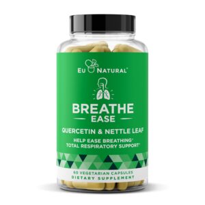 breathe inhaler support supplement – sinus, lungs, open & clear airways – seasonal nasal health, bronchial wellness, healthy chest – quercetin, vitamin d, bromelain pills – 60 vegetarian soft capsules