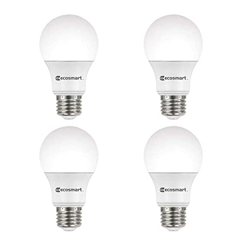 (4-Pack) EcoSmart LED A19 Dimmable 40W Replacement in Soft White (15,000 Hours, 2700K, 5.6W, Energy Star, E26)