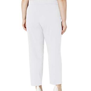 Alfred Dunner Petite Womens PetiteClassic Allure Fit Proportioned Pant with Elastic Comfort Waistband, White, 12P