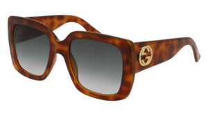 gucci gg0141s 002 havana square sunglasses, 53-20-140