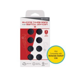 hyperkin joy-con silicone thumb grips - neo black (8-pack) fornintendo switch