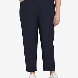 Alfred Dunner womens Petite Classic Allure Fit Proportioned With Elastic Comfort Waistband Casual Pants, Navy, 14 Petite US