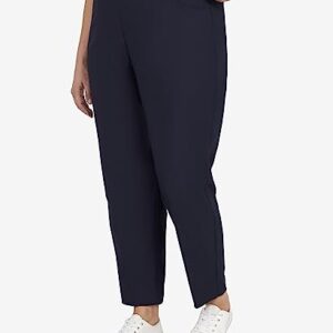 Alfred Dunner womens Petite Classic Allure Fit Proportioned With Elastic Comfort Waistband Casual Pants, Navy, 14 Petite US