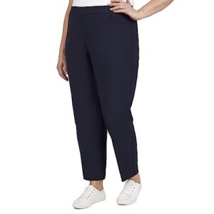 Alfred Dunner womens Petite Classic Allure Fit Proportioned With Elastic Comfort Waistband Casual Pants, Navy, 14 Petite US