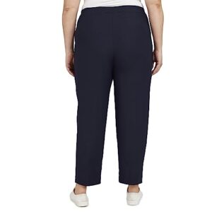 Alfred Dunner womens Petite Classic Allure Fit Proportioned With Elastic Comfort Waistband Casual Pants, Navy, 14 Petite US