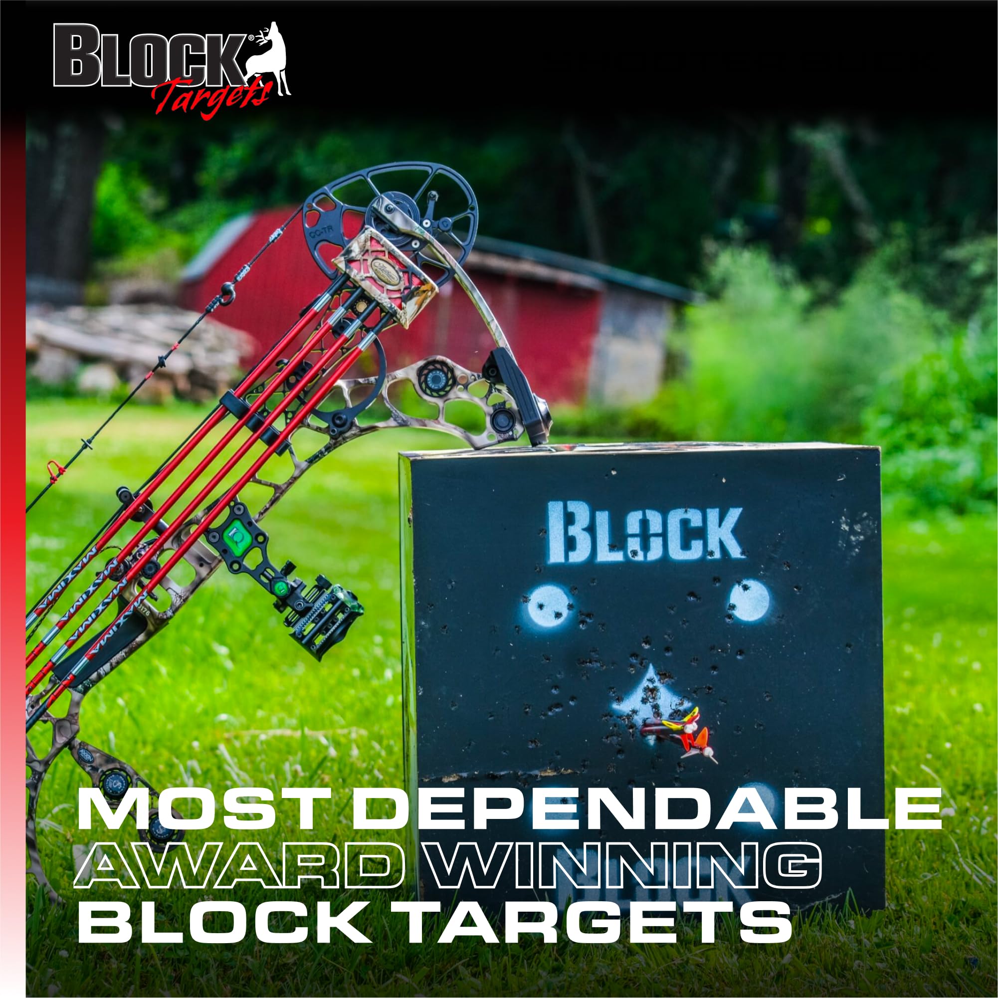 Field Logic Block 6-Sided Arrow Archery Target with Polyfusion Technology, Black, 18 x 18 x 16 (B56700)