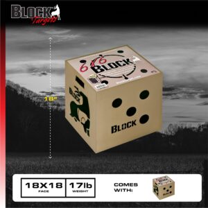 Field Logic Block 6-Sided Arrow Archery Target with Polyfusion Technology, Black, 18 x 18 x 16 (B56700)