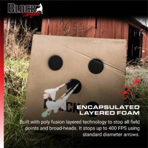 Field Logic Block 6-Sided Arrow Archery Target with Polyfusion Technology, Black, 18 x 18 x 16 (B56700)